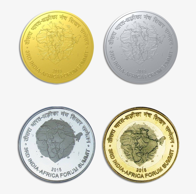 Two Commemorative Coins Released On 29th October 2015 - 3rd India Africa Forum Summit Coin, transparent png download