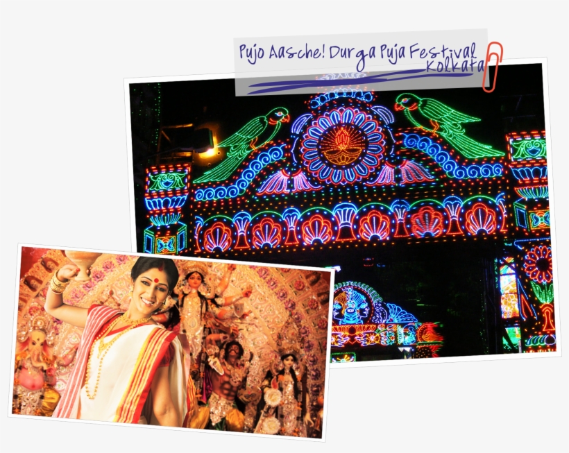 In The Southern Part Of India, The Celebration Of Navratri - Durga Puja In Kolkata, transparent png download