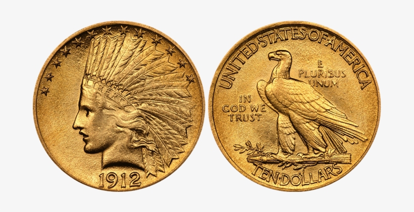 1912 Indian $10 - 1878 Gold Us Coins, transparent png download