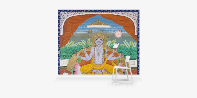 Murals Of Vishnu On A Lotus Petal Throne By Ashmolean - Web Source, transparent png download