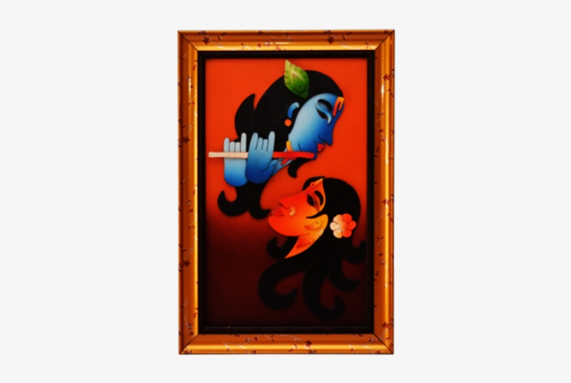 Radha Krishna Digital Reprint Painting - Painting, transparent png download