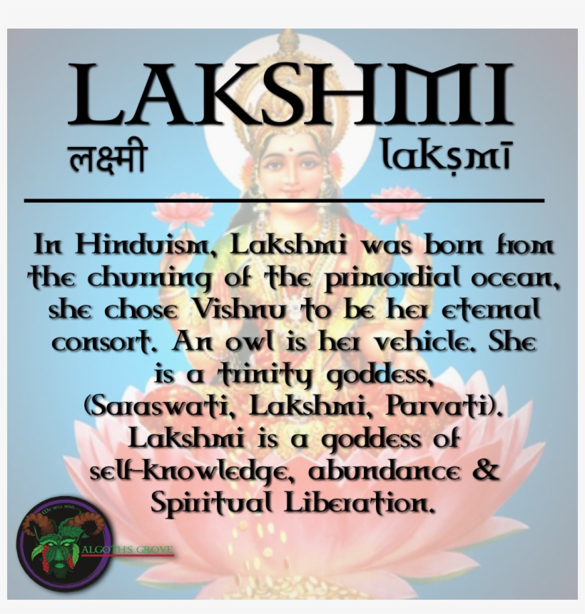 We Bring You Lakshmi If She Is You Patron Deity, Feel - Poster, transparent png download
