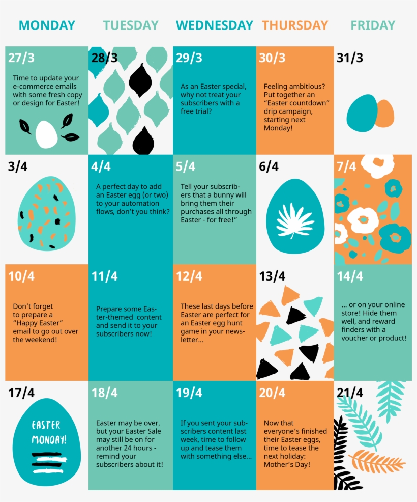 Easter Em Calendar 2017-new2 - Easter Calendar 2017, transparent png download