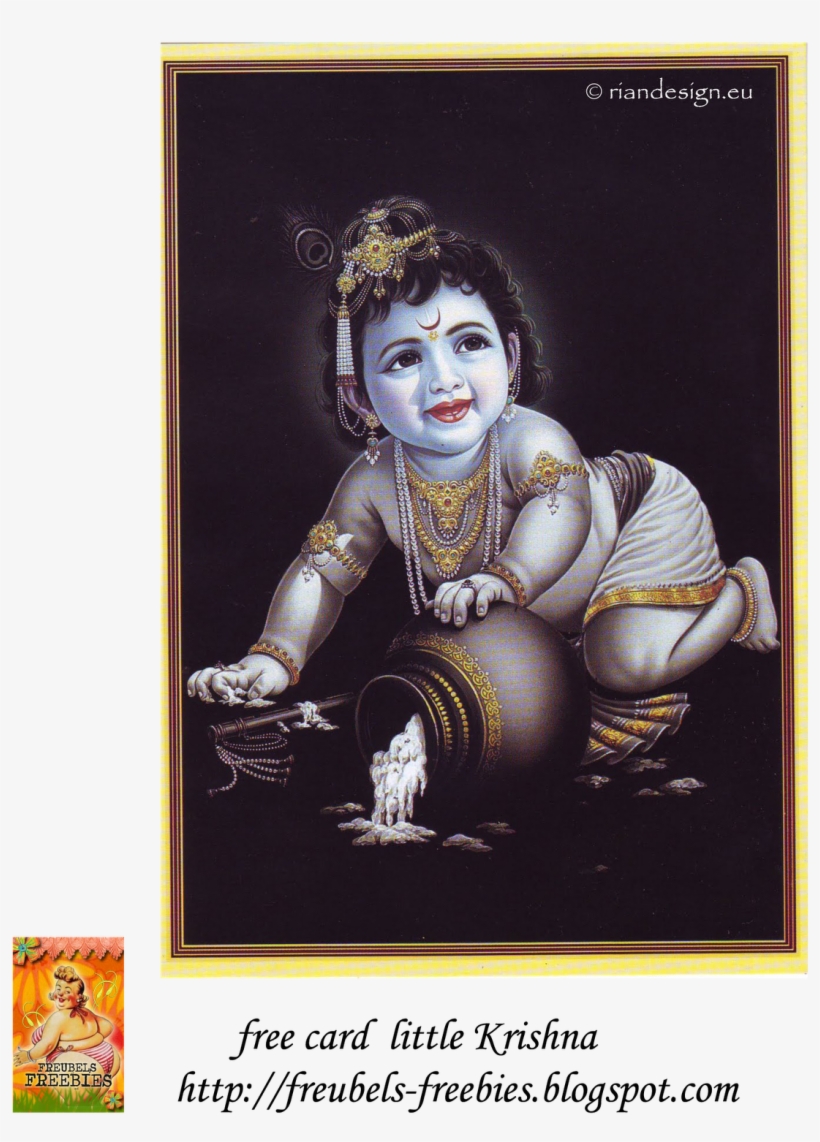 Free Card Little Krishna - Digital Image, transparent png download