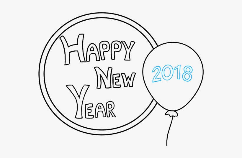 How To Draw Happy New Year - Drawing, transparent png download
