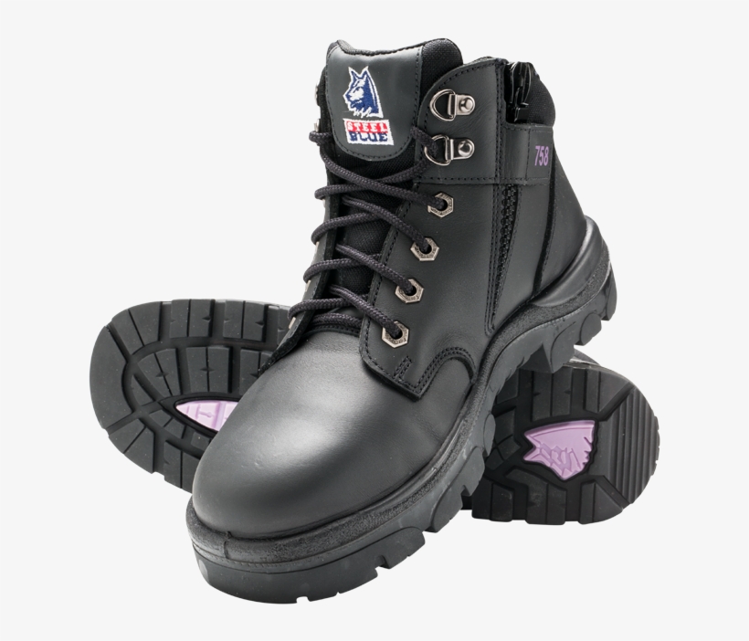 ladies black safety boots