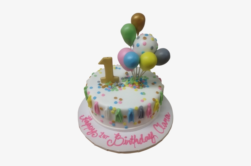 Colorful Balloon Cake - Colorful Cake For 1st Birthday, transparent png download