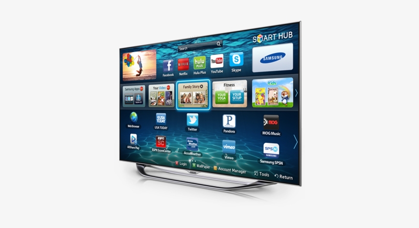 Intro Smarthubtvangled Tv Samsung Smart Hub Transparent Png 374x367 Free Download On Nicepng