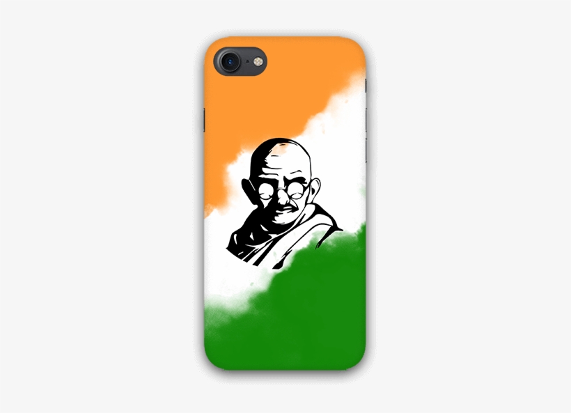 Mahatma Gandhi With Indian Tricolor Iphone 7 Mobile - Mobile Phone, transparent png download