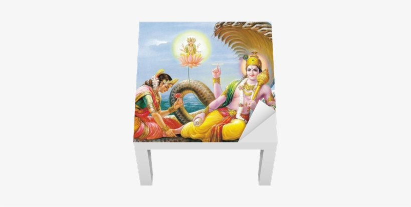 Indian God Bhagwan Vishnu With Laxmi Mata Lack Table - Laxmi And Narayan On Marriage, transparent png download