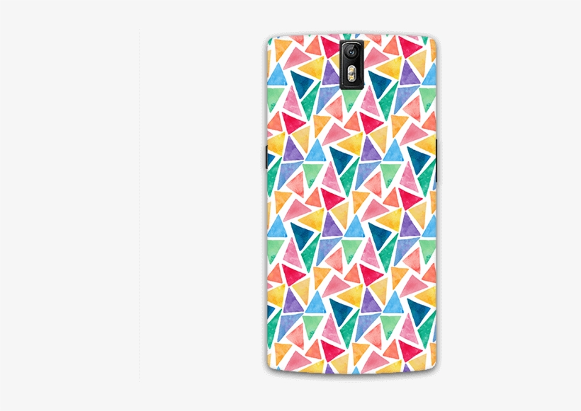 Watercolor Triangles Pattern Oneplus 1 Mobile Case - Watercolor Triangles, transparent png download