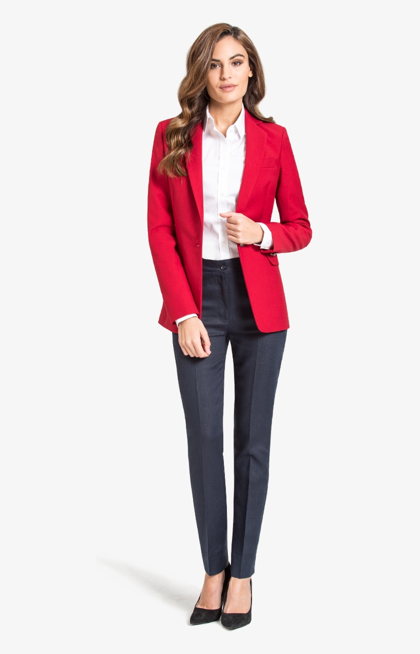 Woman's Red Blazer - Blazer Mujer Png, transparent png download