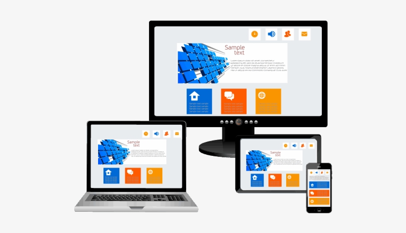 Mobile Responsive Websites Automatically Adjust To - Website Computer And Mobile, transparent png download