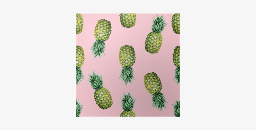 Seamless Watercolor Fruit Illustration Of Pineapple - Rustic Picture Frame - 100% Natural Pine Wood - Wood, transparent png download