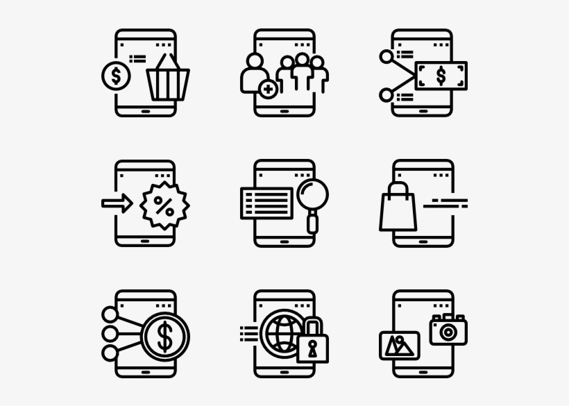 Tablet Application - Printing Icons, transparent png download