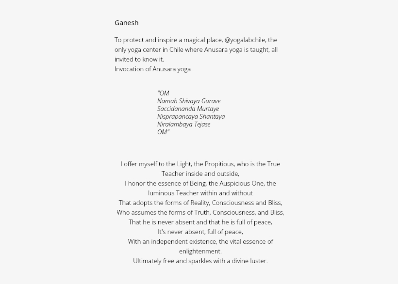 Ganesh To Protect And Inspire A Magical Place, @yogalabchile, - Nishprapanchaya, transparent png download