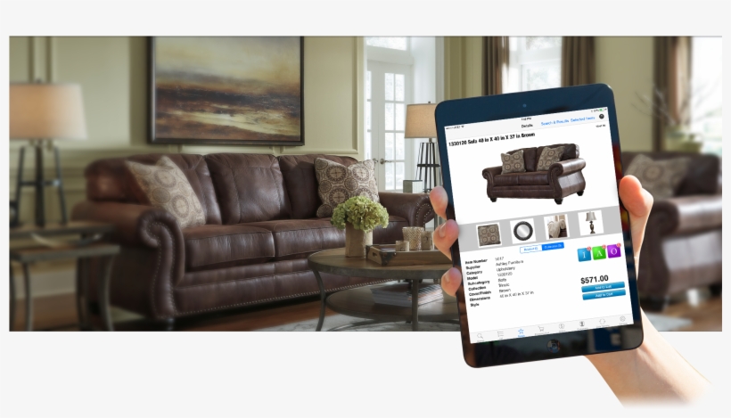 Ifurniture Ipad Apps - Signature Design By Ashley Breville - Espresso - Sofa,, transparent png download
