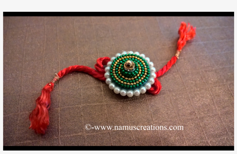 Green Ball Chain With Moti Combination Rakhi - Ball Chain, transparent png download