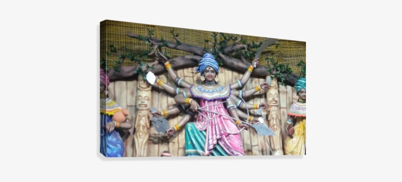 Statue Of Goddess Durga Canvas Print - Hindu Temple, transparent png download