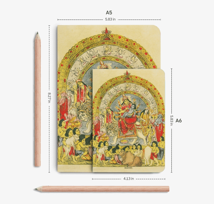 Dailyobjects Goddess Durga With Baby Krishna A5 Notebook - Illustration, transparent png download