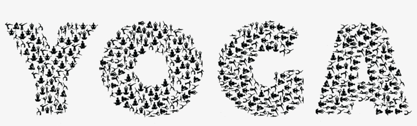 Free Clipart Of A Yoga Word Design - Yoga Clip Art Black And White, transparent png download