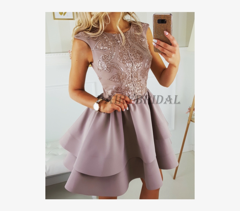 Satin Sleeveless New Arrival Homecoming Dress, Sequin - Girl, transparent png download