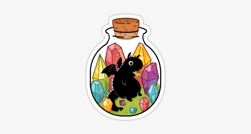 Dragons Eat Gemstones To Keep Their Scales Tough And - Dragon In A Bottle Sticker, transparent png download