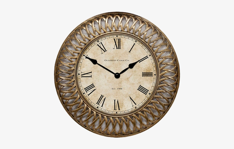 Golden Lace - Antique Map Wall Clock : Polystyrene, transparent png download