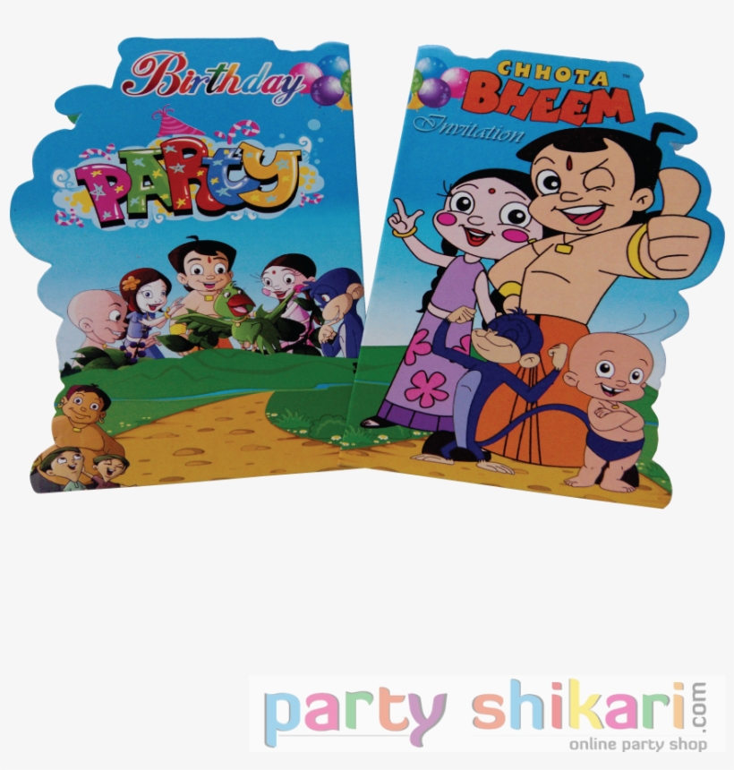 Chota Bheem Theme Birthday Invitation Cards, transparent png download