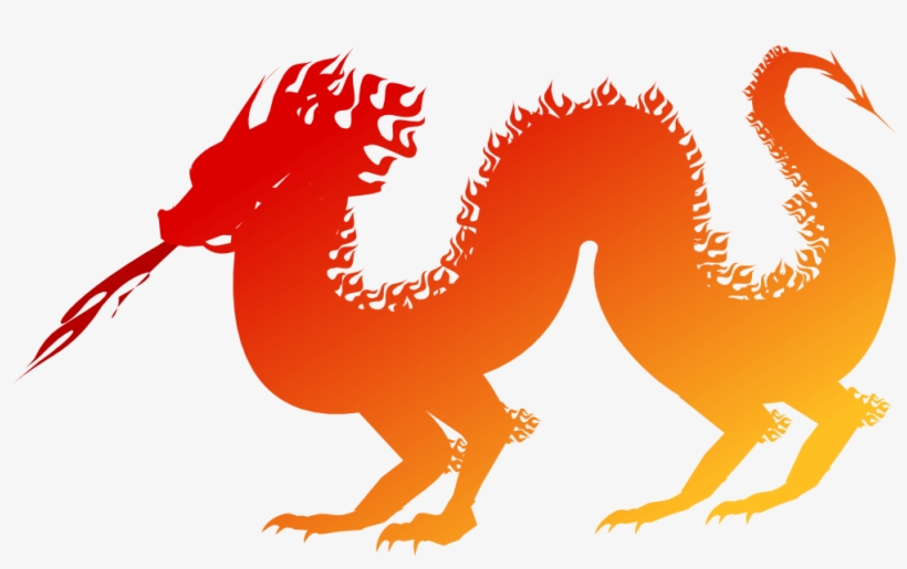 Chinese New Year Dragon Clip Art Orange - Chinese Dragon Breathing Fire, transparent png download