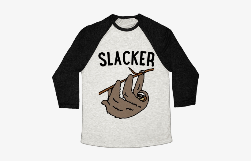 Slacker Sloth Baseball Tee - Happy Camper Shirt, transparent png download