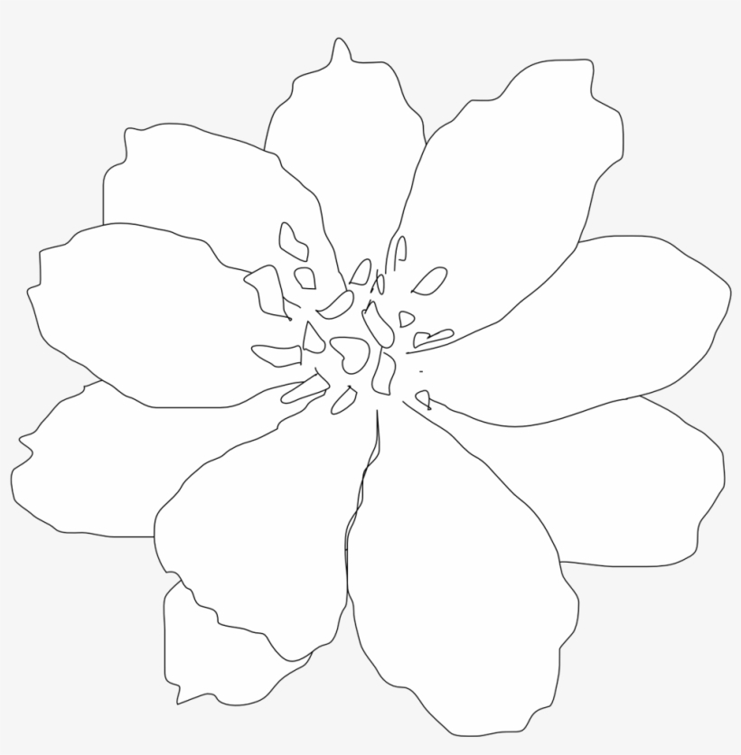 Clip Art Clip Art Line Tattoo Flower - Flower Clipart Black And White Flowers, transparent png download