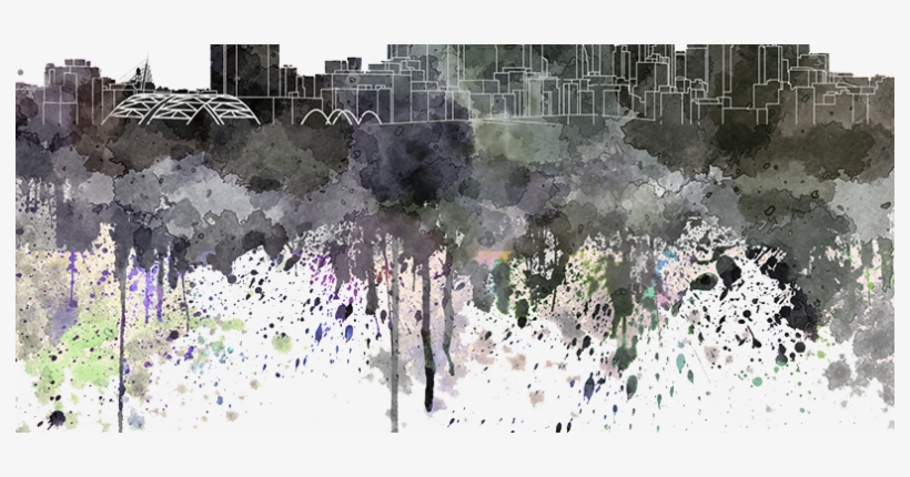 Advertisement Color Formula Or Simply An Urban Legend - Denver Skyline In Black Watercolor On White Background, transparent png download