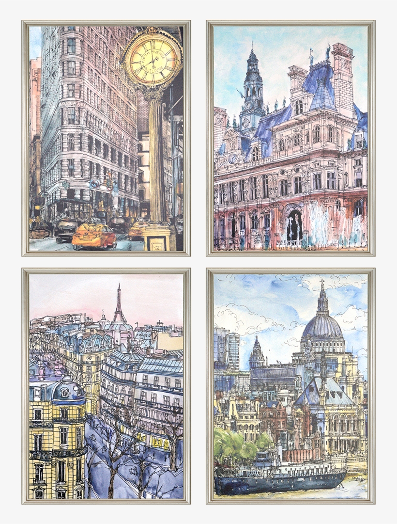 View Larger Image - Paragon City Ii Framed Wall Art - Set, transparent png download