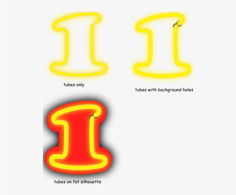 Free Vector Neon Numerals Clip Art - Numero 1 Neon Png, transparent png download