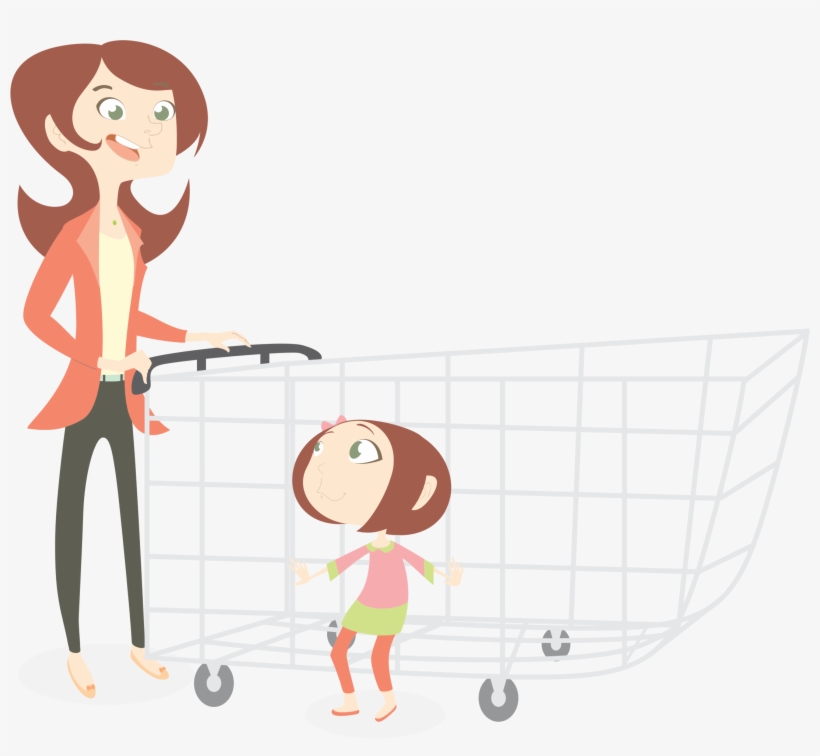 This Free Icons Png Design Of Mom Shopping With Daughter, transparent png download