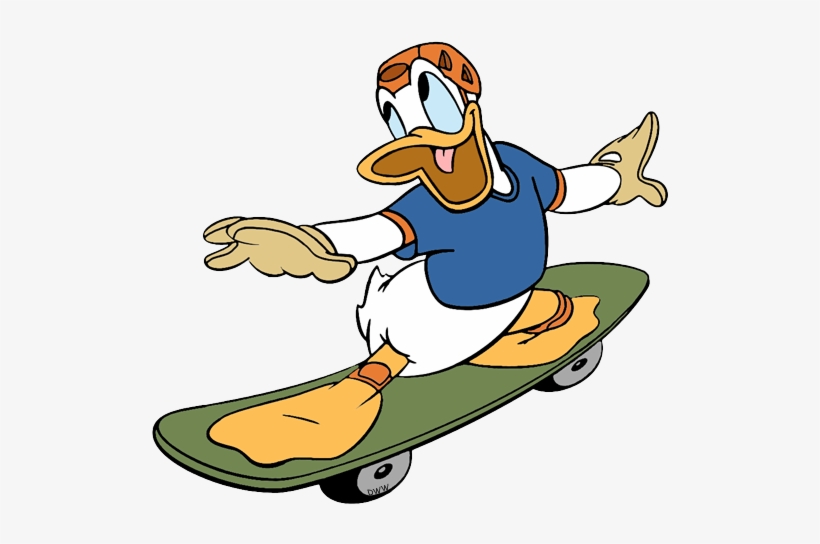 Donald Duck Skateboarding Donald Duck - Donald Duck, transparent png download