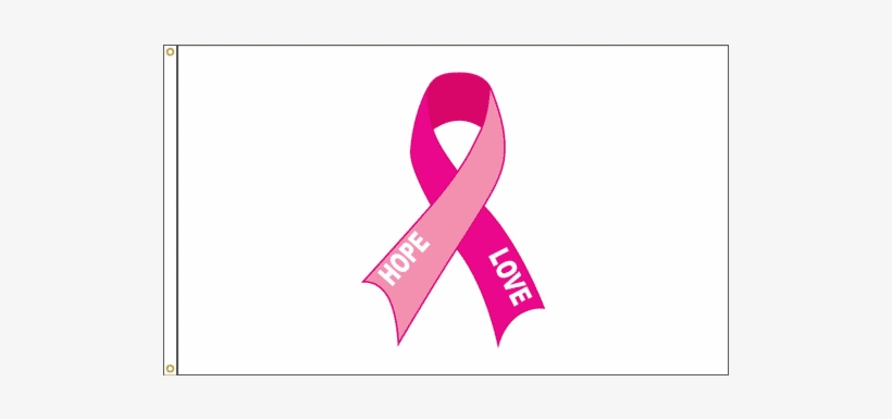 Hope & Love, Breast Cancer Flag - Pink Ribbon Flag - (5ft X 3ft), transparent png download