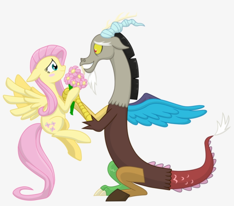 Fluttershy X Discord By Mlplazuli - My Little Pony Fluttershy X Discord, transparent png download