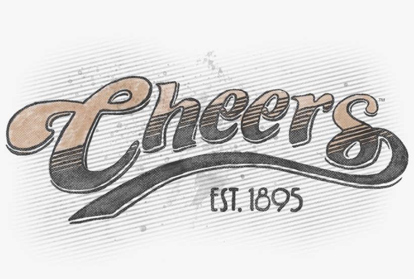 Cheers Watercolor Logo Men's Long Sleeve T-shirt - Calligraphy, transparent png download