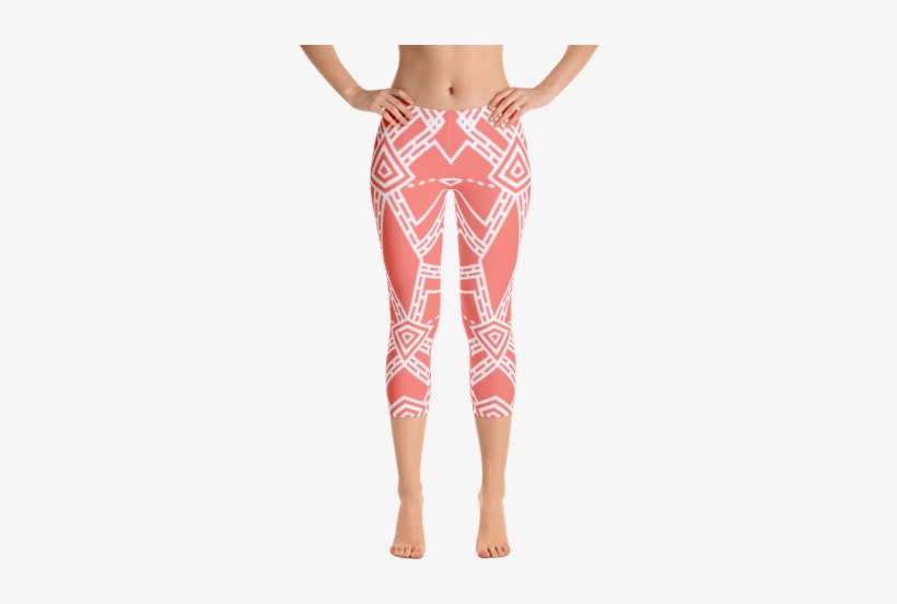 Studebaker In Coral Capri Leggings, transparent png download