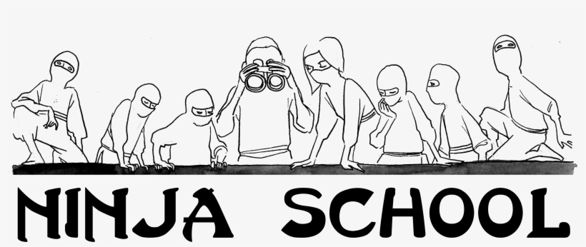 Ninja Tee Linework Black - Grammar Ninja Sticker (rectangle), transparent png download