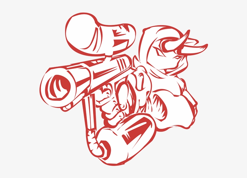 With Devil Horns Wearing A Hoodie And Pointing A Paintball - Devil With A Gun, transparent png download