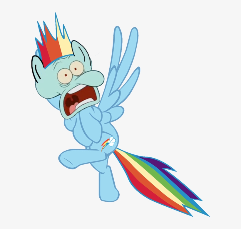Cult Of Squidward, Oh Dear God, Rainbow Dash, Safe, - Squidward Rainbow Dash, transparent png download