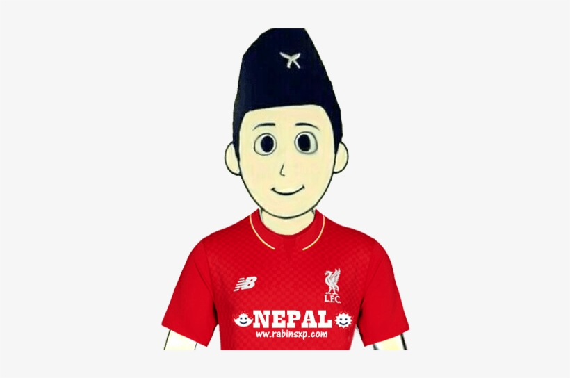 Liverpoolfcfanfromnepal Withoutflagofnepal Withmoonandstarsinjersey - Nepali Boy Cartoon, transparent png download