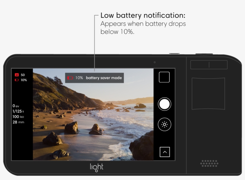 When Battery Power Drops Below 10%, Your Light L16 - Iphone, transparent png download