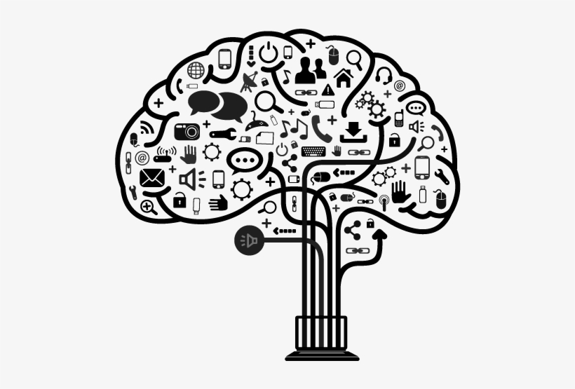 Social Media Brain Bw Memory Improvement Photographic Memory Brain Training Transparent Png 500x483 Free Download On Nicepng