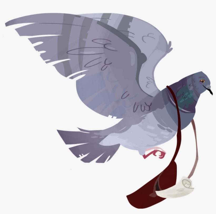 Drawn Pigeon Carrier Pigeon - Carrier Pigeon Png, transparent png download