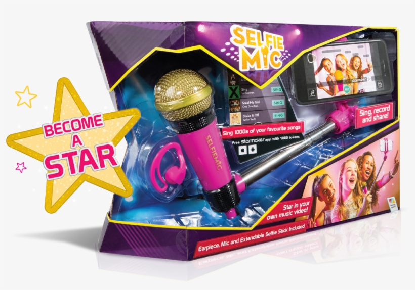Box - Selfie Mic Selfie Stick With Microphone, transparent png download