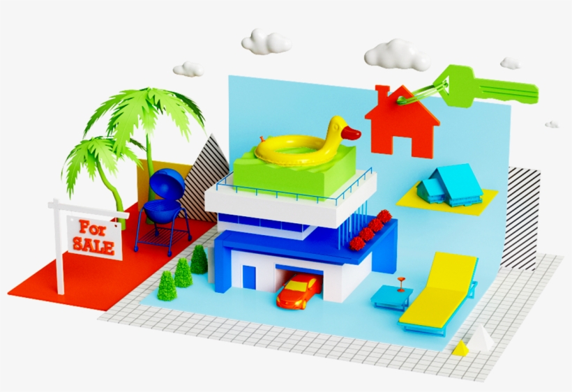 Real Estate Illustration By Pinch Studio - Real Estate, transparent png download